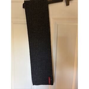 PRADA Ribbed Scarf charcoal Grey Red Rubber Label Wool Blend 49x6.5”
